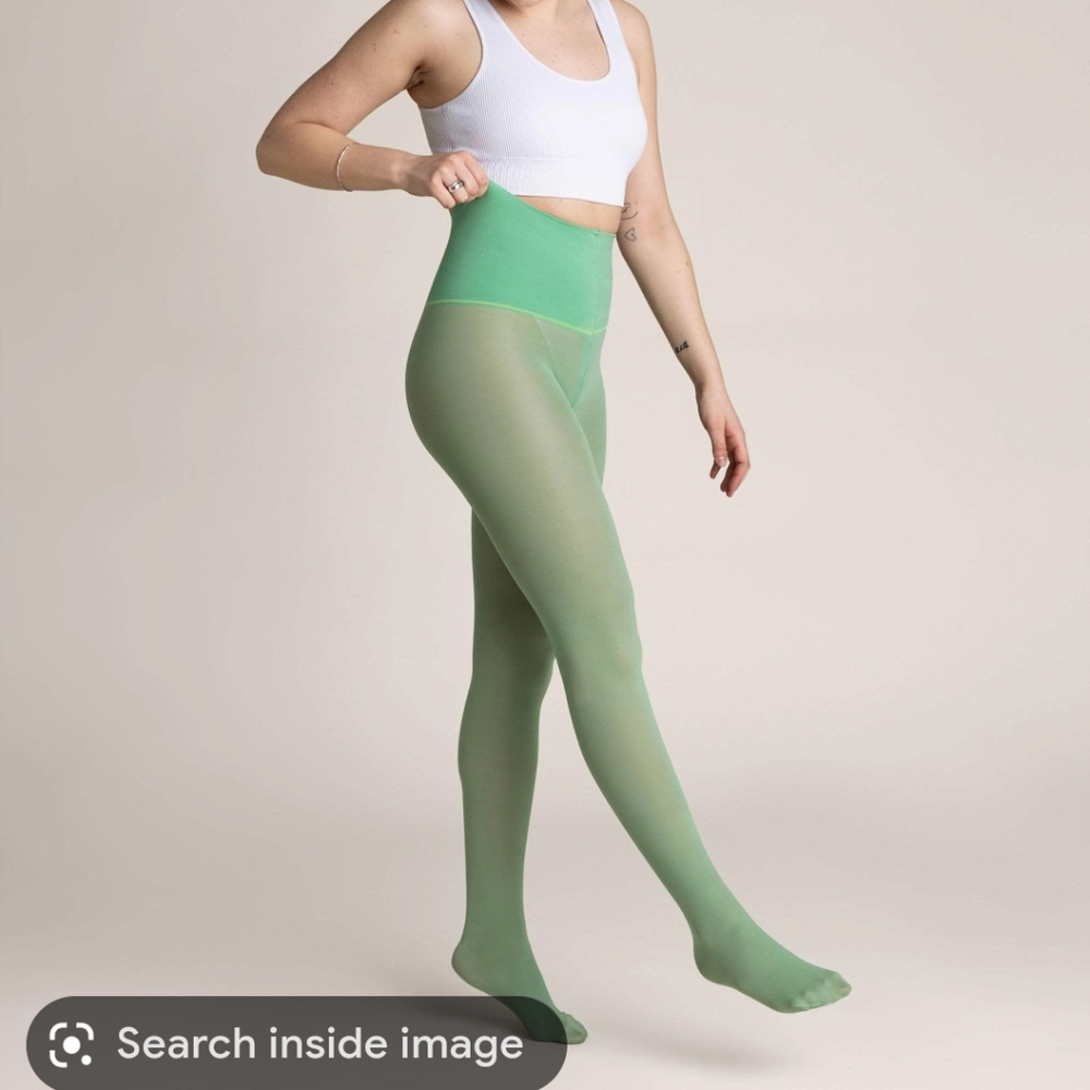Sheertex mint semisheer ColorPop luxury tights